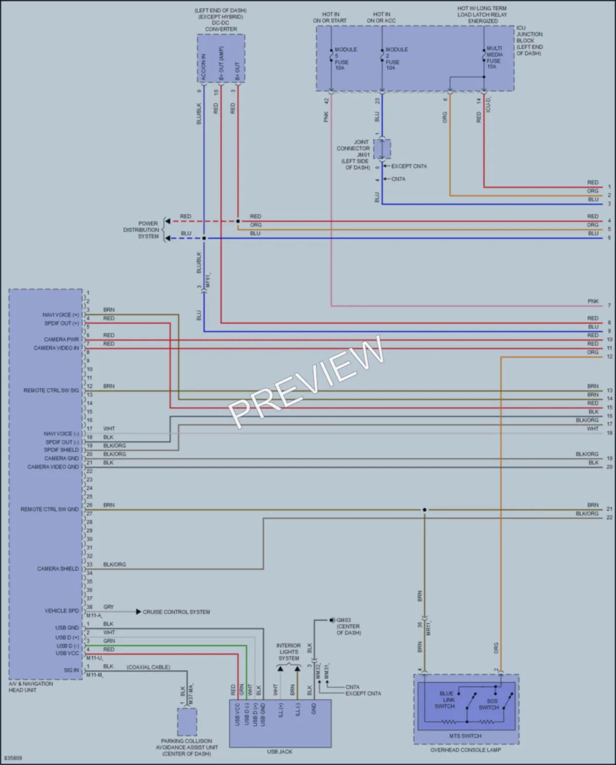 2023 Hyundai Elantra Radio wiring diagram preview