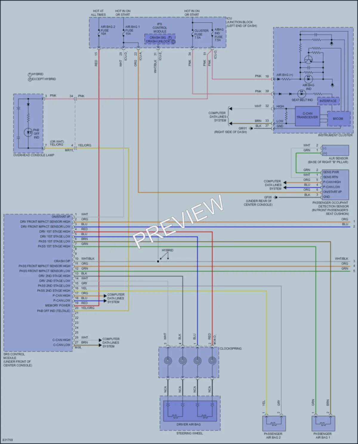 2023 Hyundai Elantra Supplemental Restraints wiring diagram preview