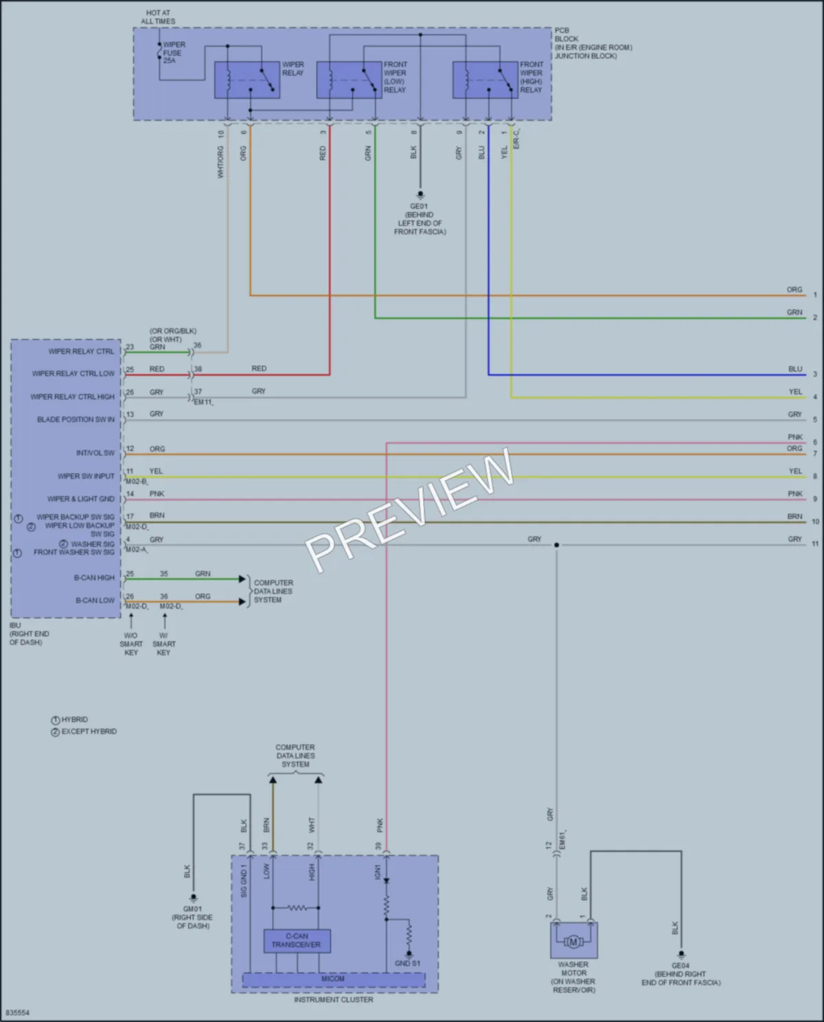 2023 Hyundai Elantra Wiper Washer wiring diagram preview