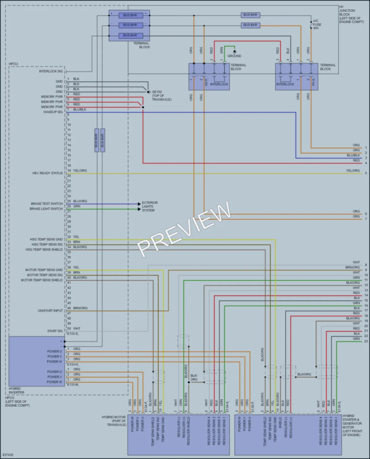 2023 Hyundai ElantraHybrid Engine Performance wiring diagram preview