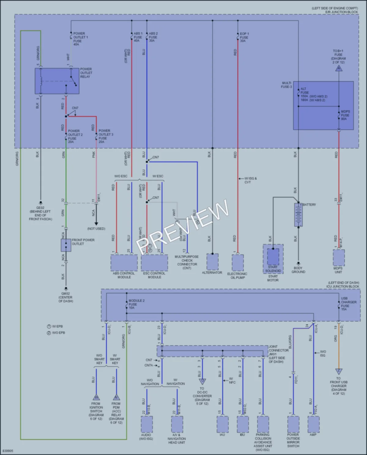 2023 Hyundai ElantraHybrid Power Distribution wiring diagram preview
