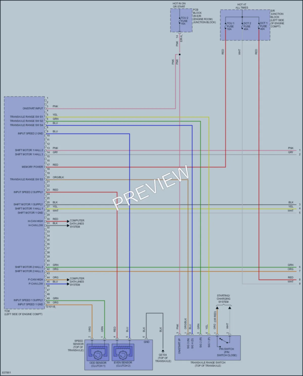 2023 Hyundai ElantraHybrid Transmission wiring diagram preview