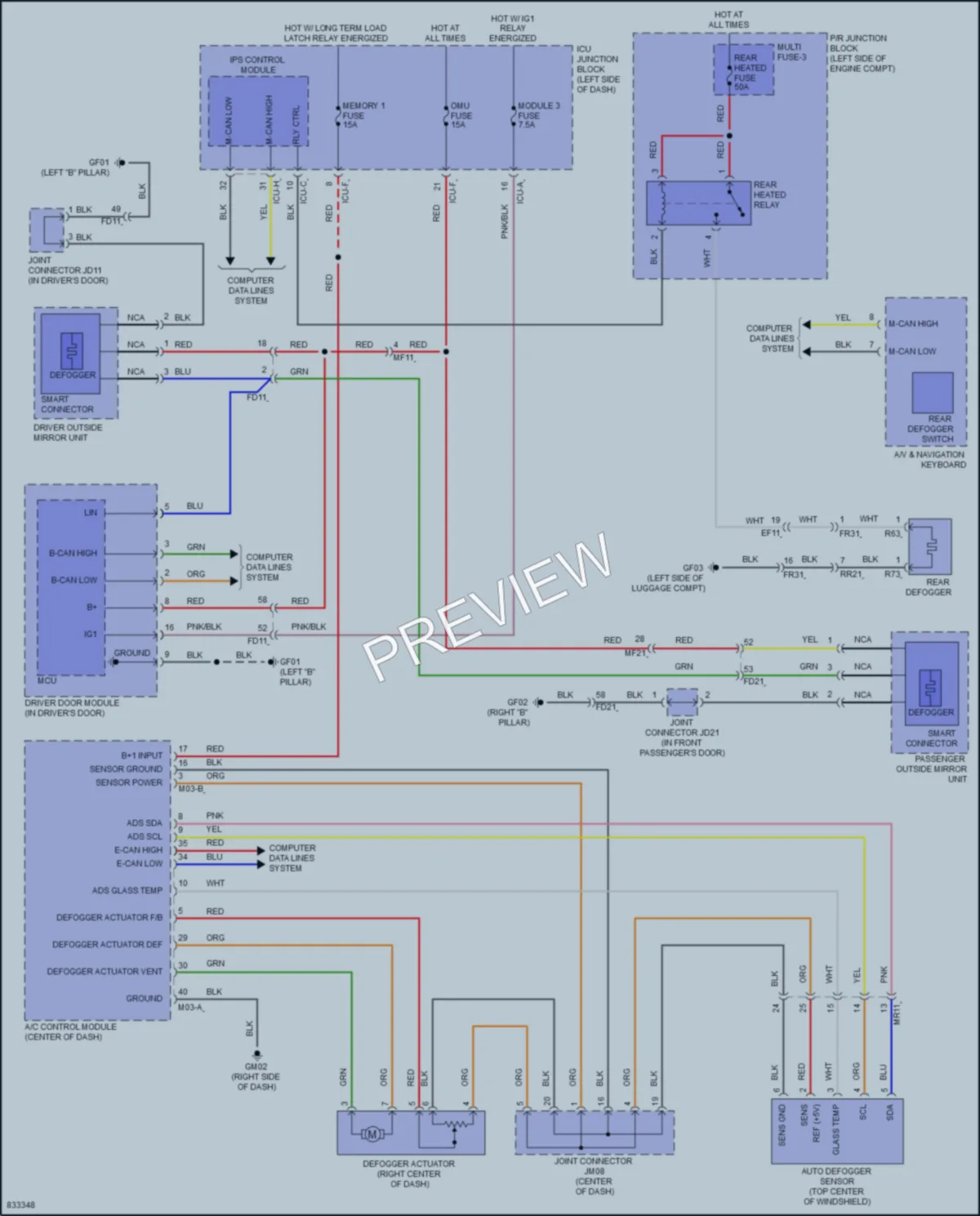 2023 Hyundai Ioniq5 Defoggers wiring diagram preview