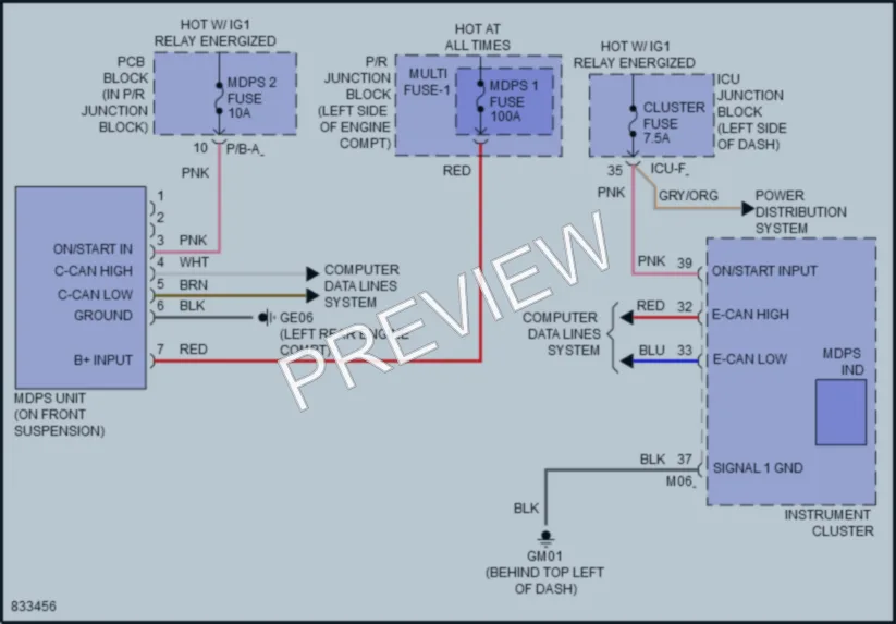 2023 Hyundai Ioniq5 Electronic Power Steering wiring diagram preview