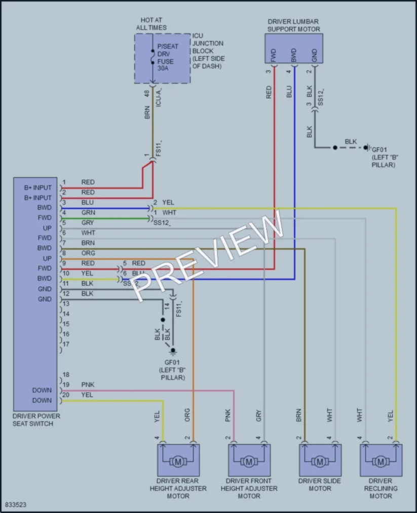2023 Hyundai Ioniq5 Power Seats wiring diagram preview