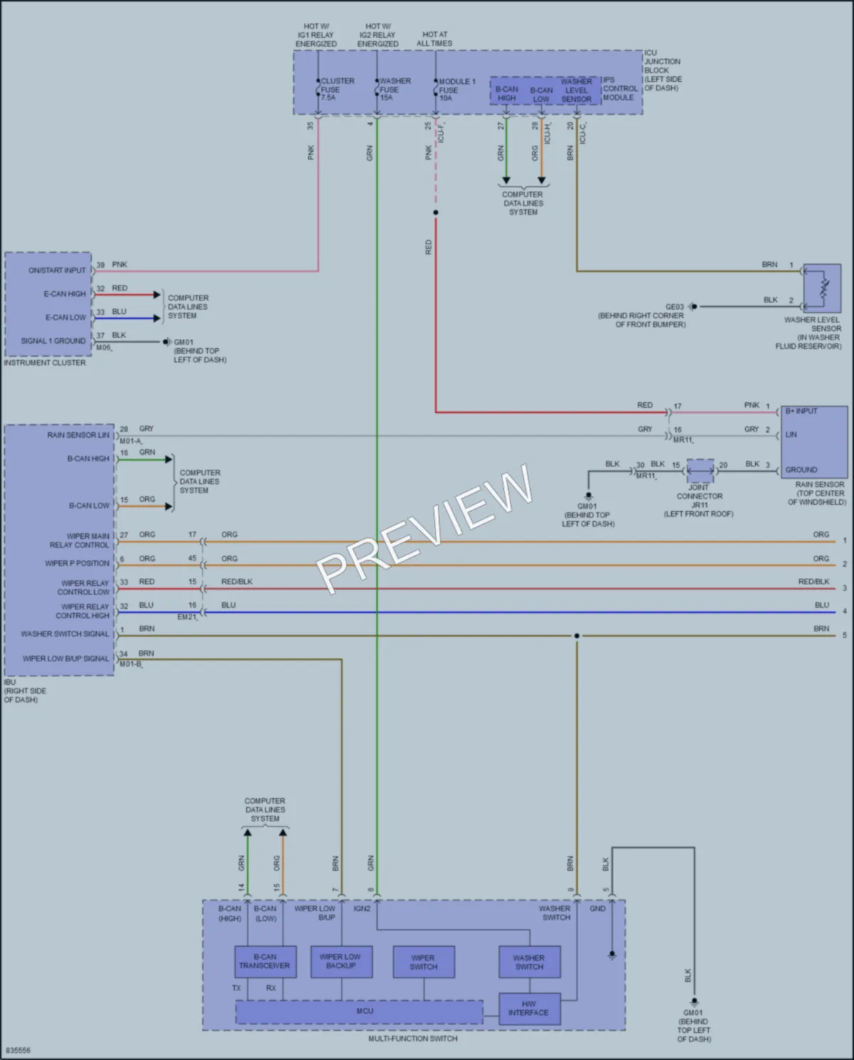 2023 Hyundai Ioniq5 Wiper Washer wiring diagram preview