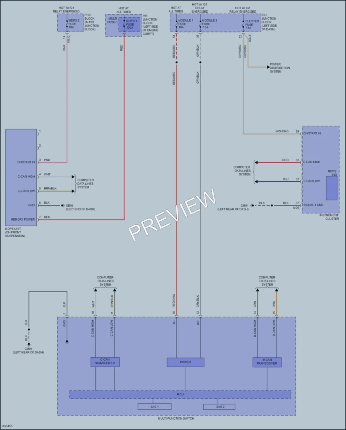 2023 Hyundai Ioniq6 Electronic Power Steering wiring diagram preview