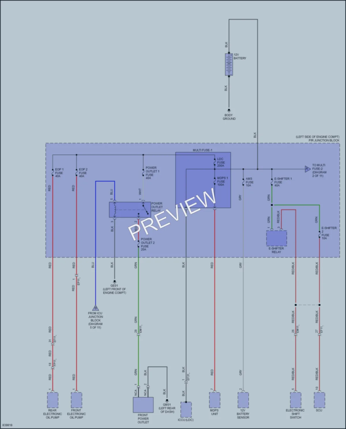 2023 Hyundai Ioniq6 Power Distribution wiring diagram preview
