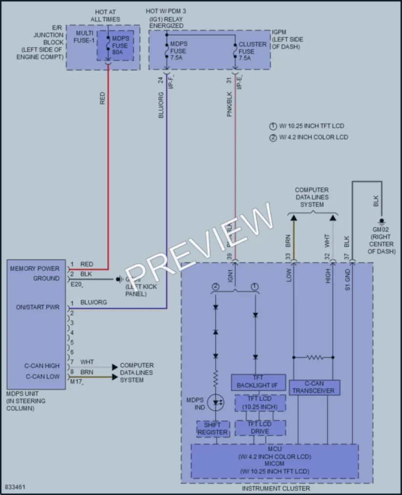 2023 Hyundai Kona Electronic Power Steering wiring diagram preview