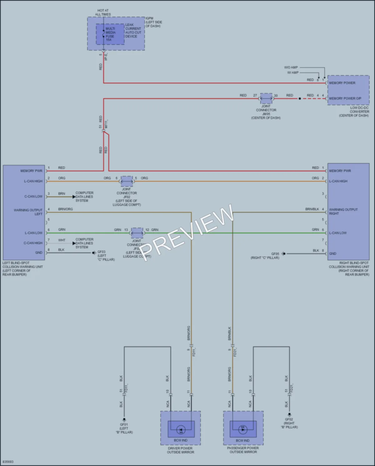 2023 Hyundai Kona Navigation wiring diagram preview