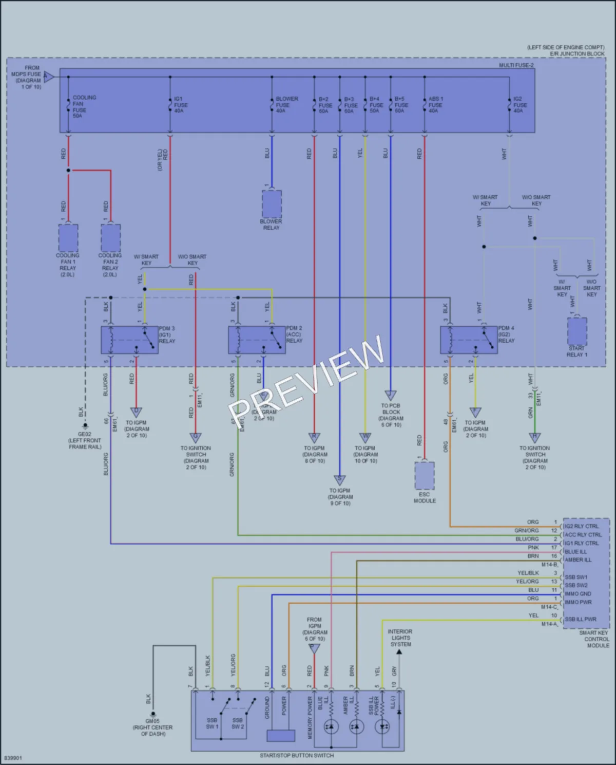 2023 Hyundai Kona Power Distribution wiring diagram preview