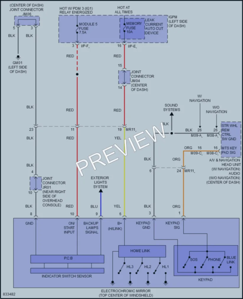 2023 Hyundai Kona Power Mirrors wiring diagram preview