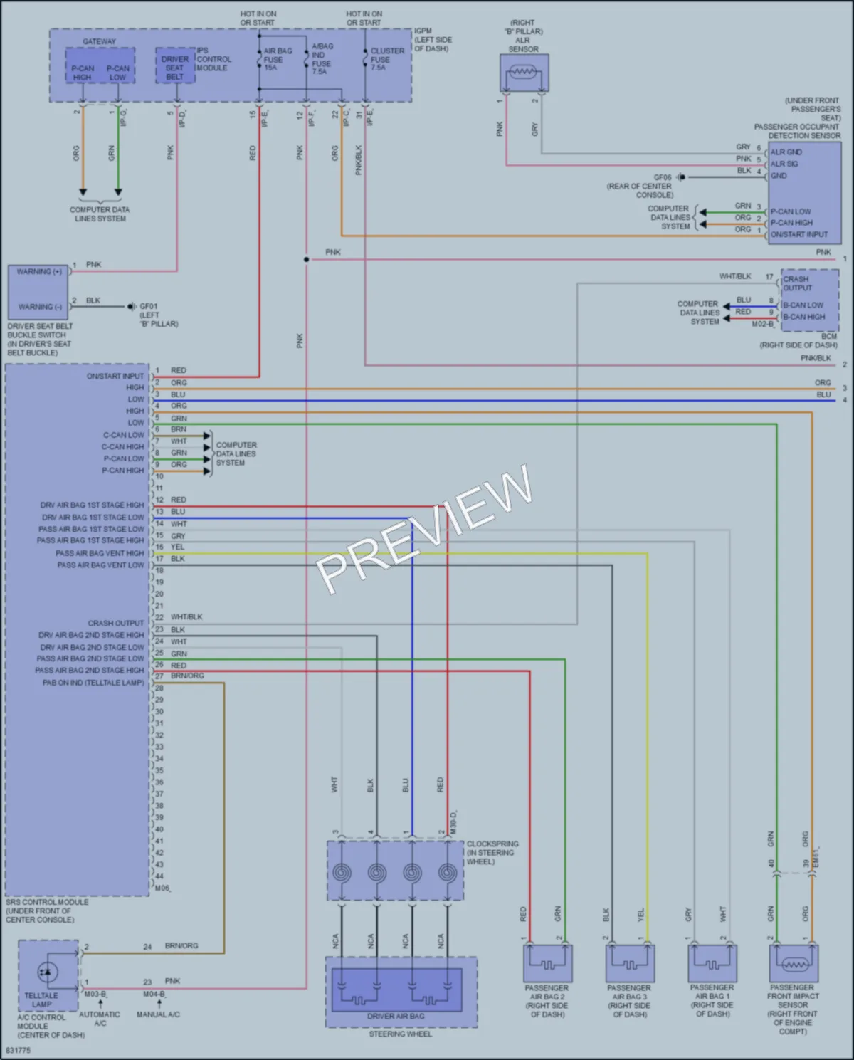 2023 Hyundai Kona Supplemental Restraints wiring diagram preview