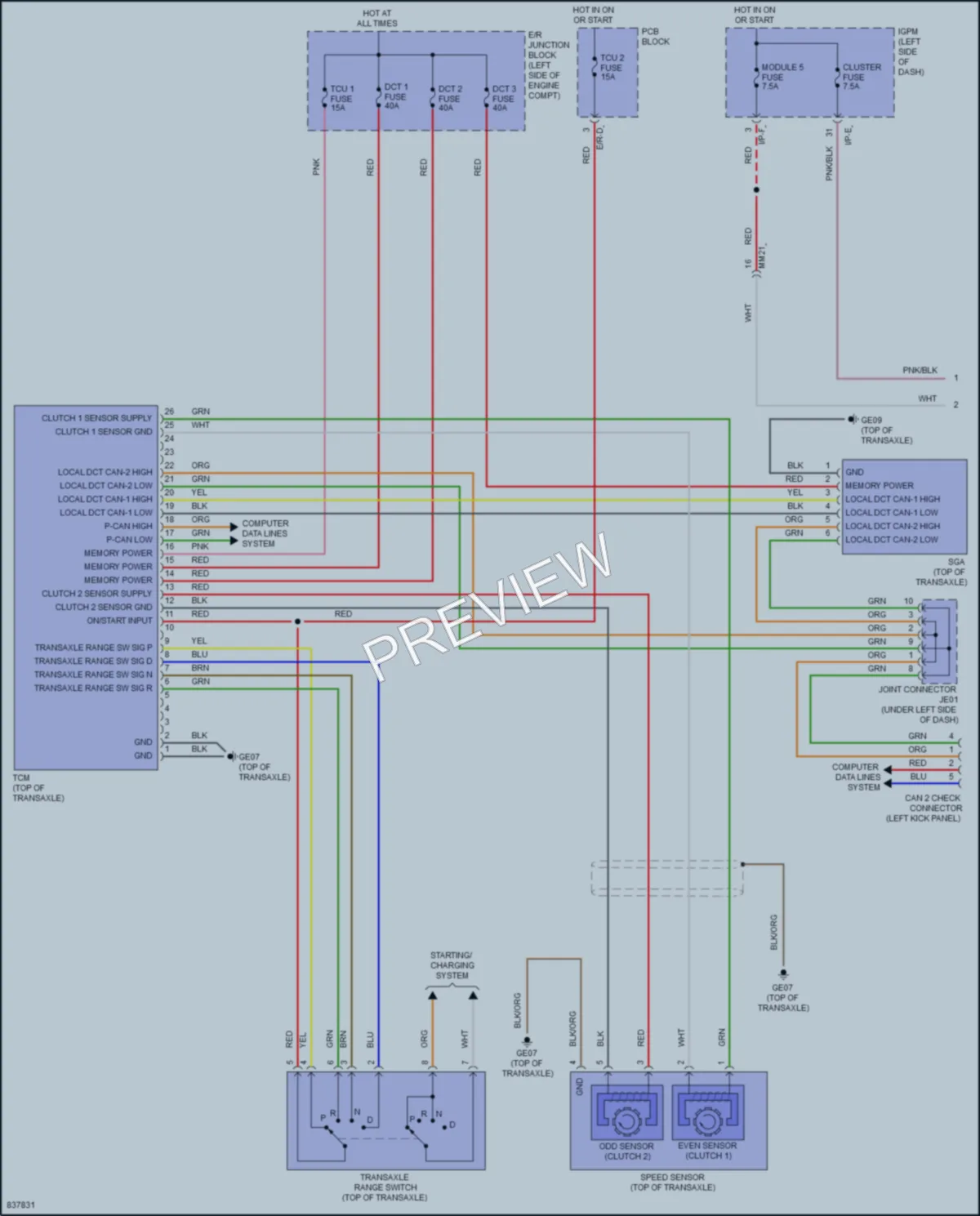 2023 Hyundai Kona Transmission wiring diagram preview