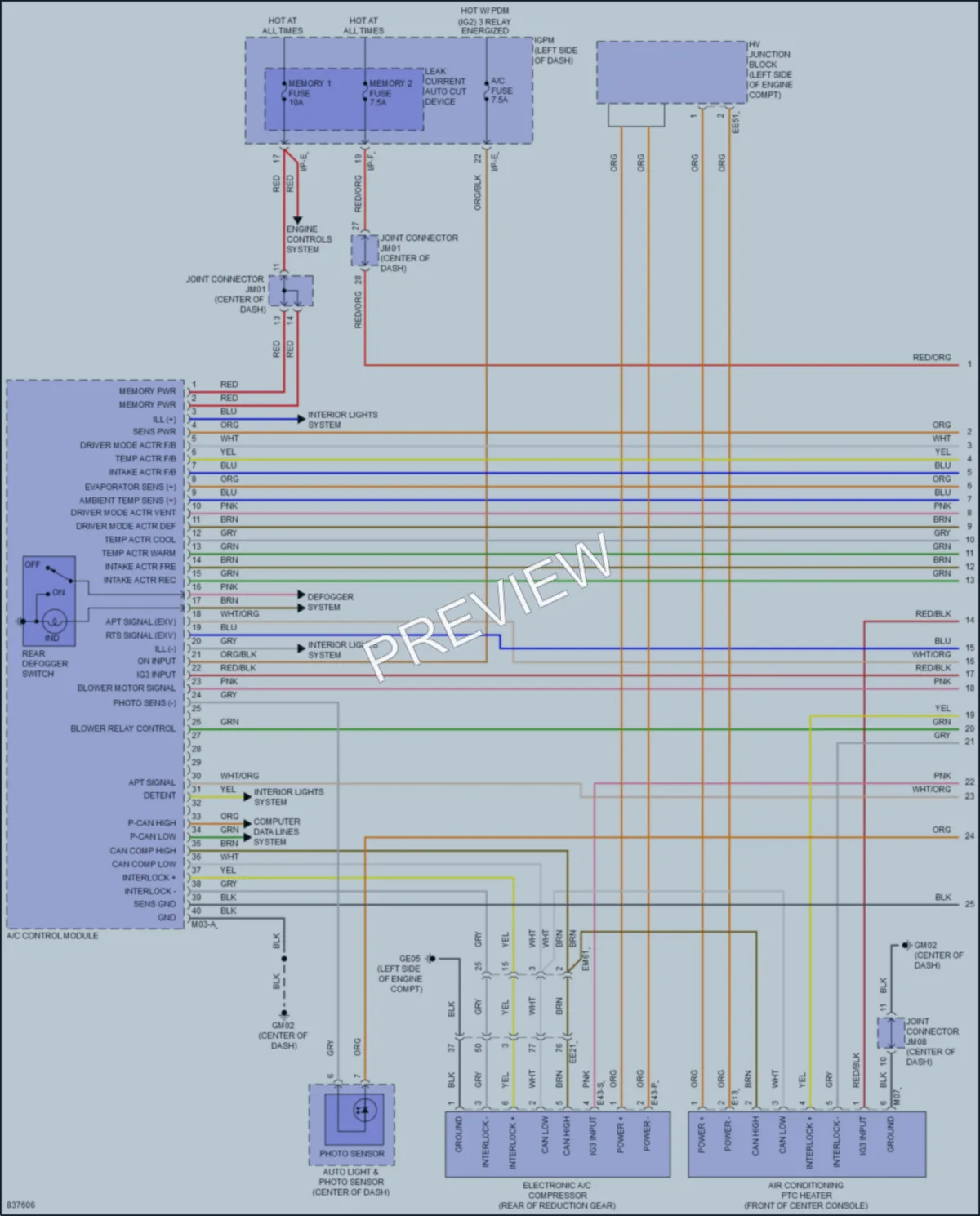 2023 Hyundai KonaElectric Air Conditioning wiring diagram preview