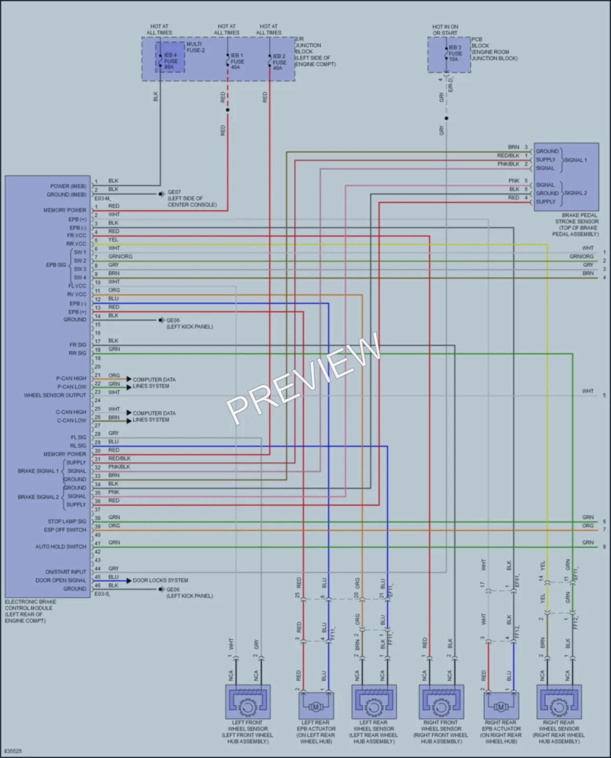 2023 Hyundai KonaElectric Anti Lock Brakes wiring diagram preview