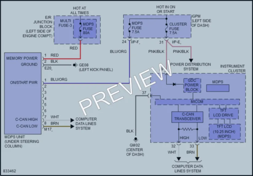 2023 Hyundai KonaElectric Electronic Power Steering wiring diagram preview