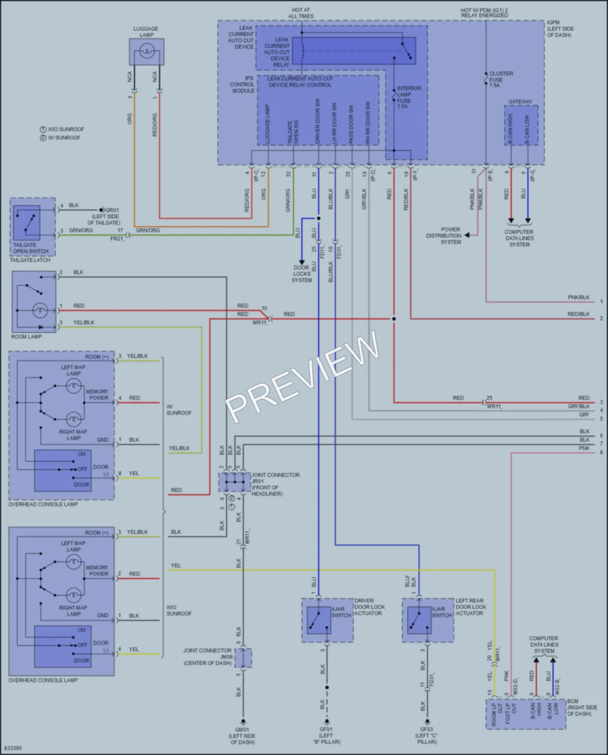 2023 Hyundai KonaElectric Interior Lights wiring diagram preview