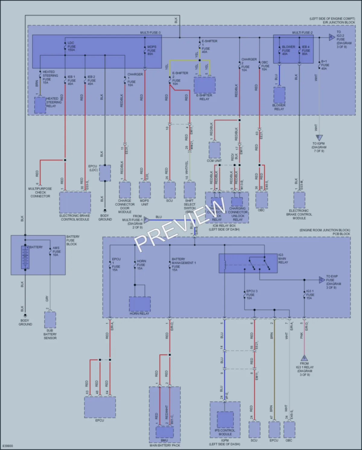 2023 Hyundai KonaElectric Power Distribution wiring diagram preview