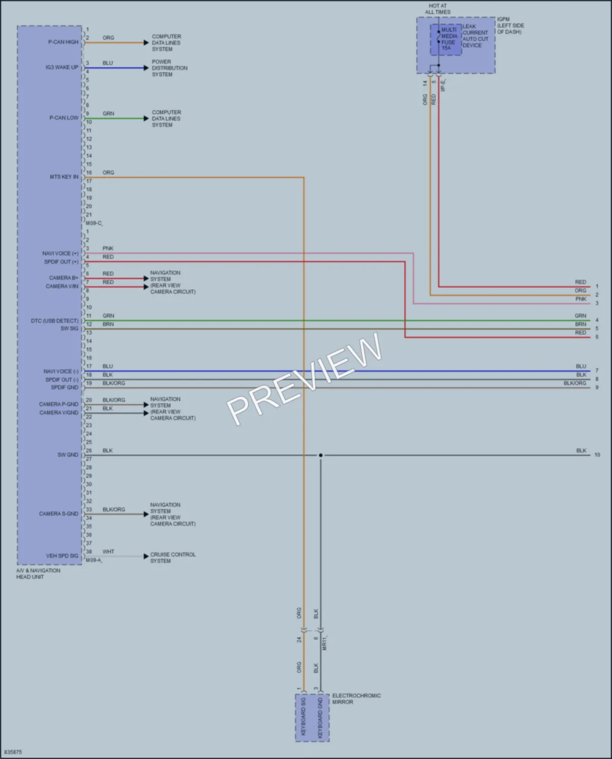 2023 Hyundai KonaElectric Radio wiring diagram preview