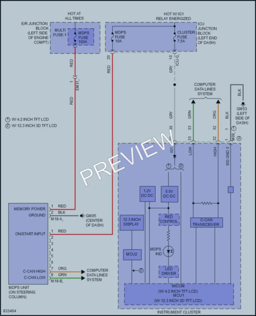 2023 Hyundai Palisade Electronic Power Steering wiring diagram preview