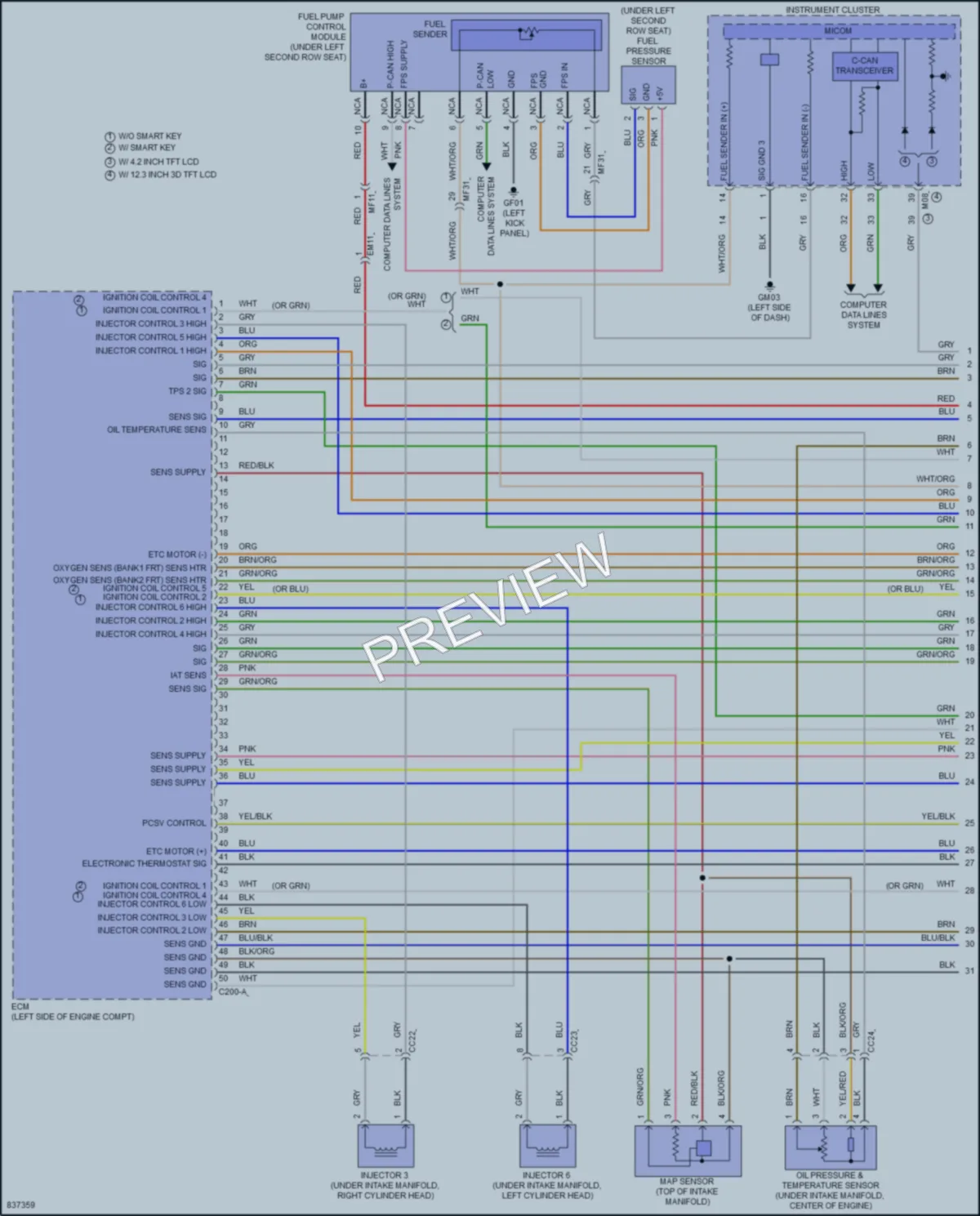 2023 Hyundai Palisade Engine Performance wiring diagram preview