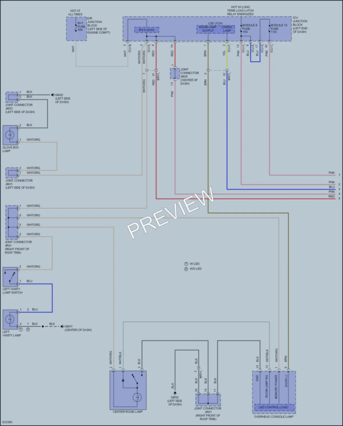 2023 Hyundai Palisade Interior Lights wiring diagram preview