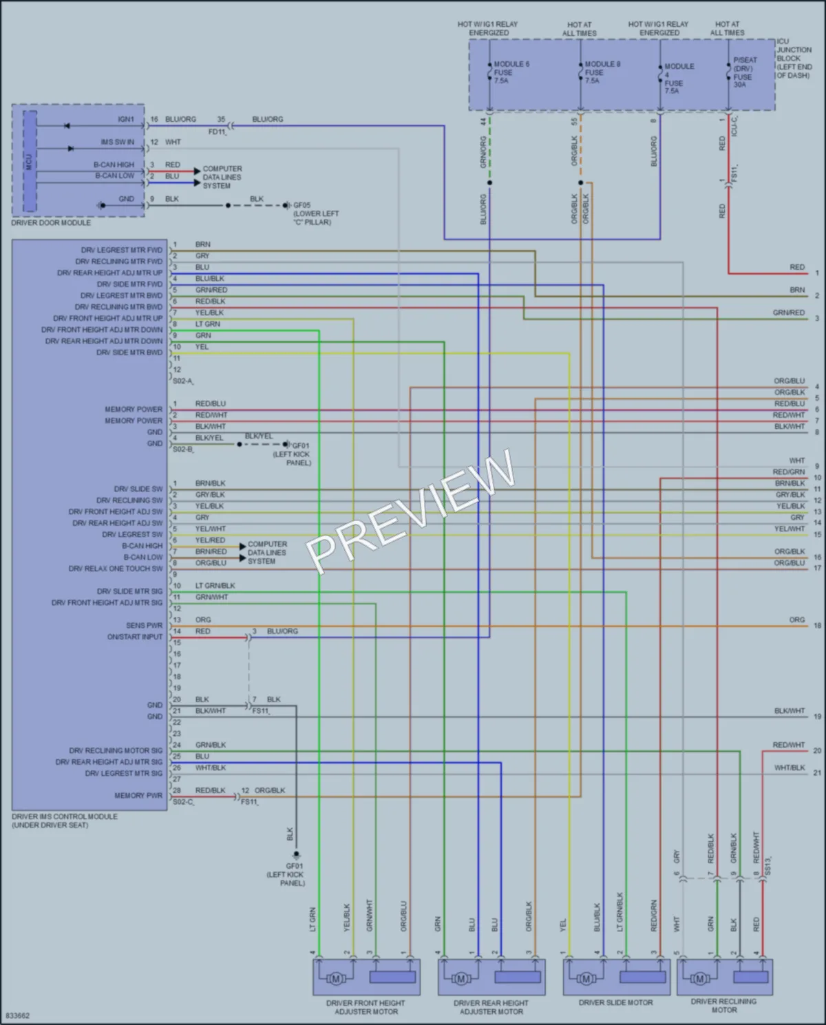 2023 Hyundai Palisade Memory Systems wiring diagram preview