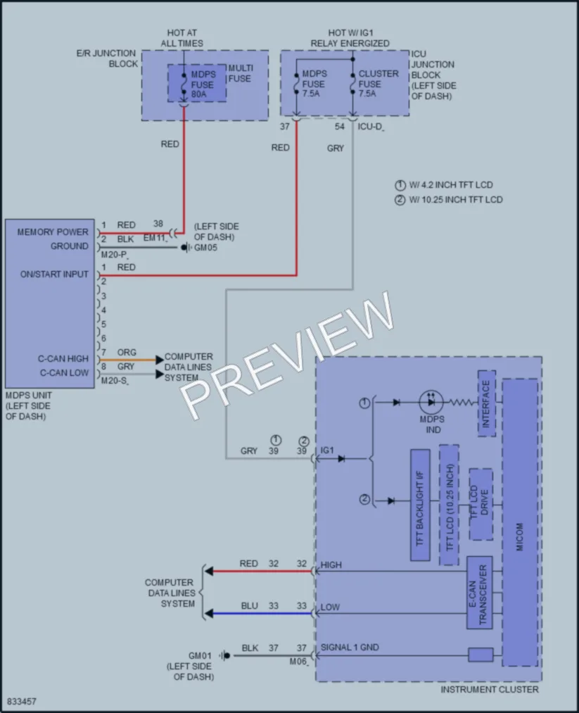 2023 Hyundai SantaCruz Electronic Power Steering wiring diagram preview
