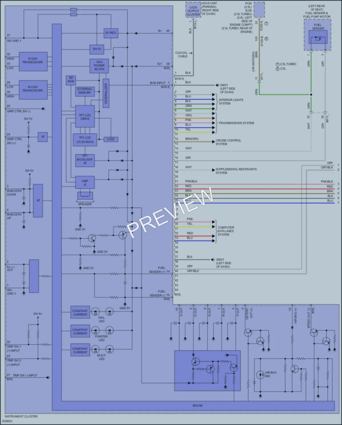 2023 Hyundai SantaCruz Instrument Cluster wiring diagram preview