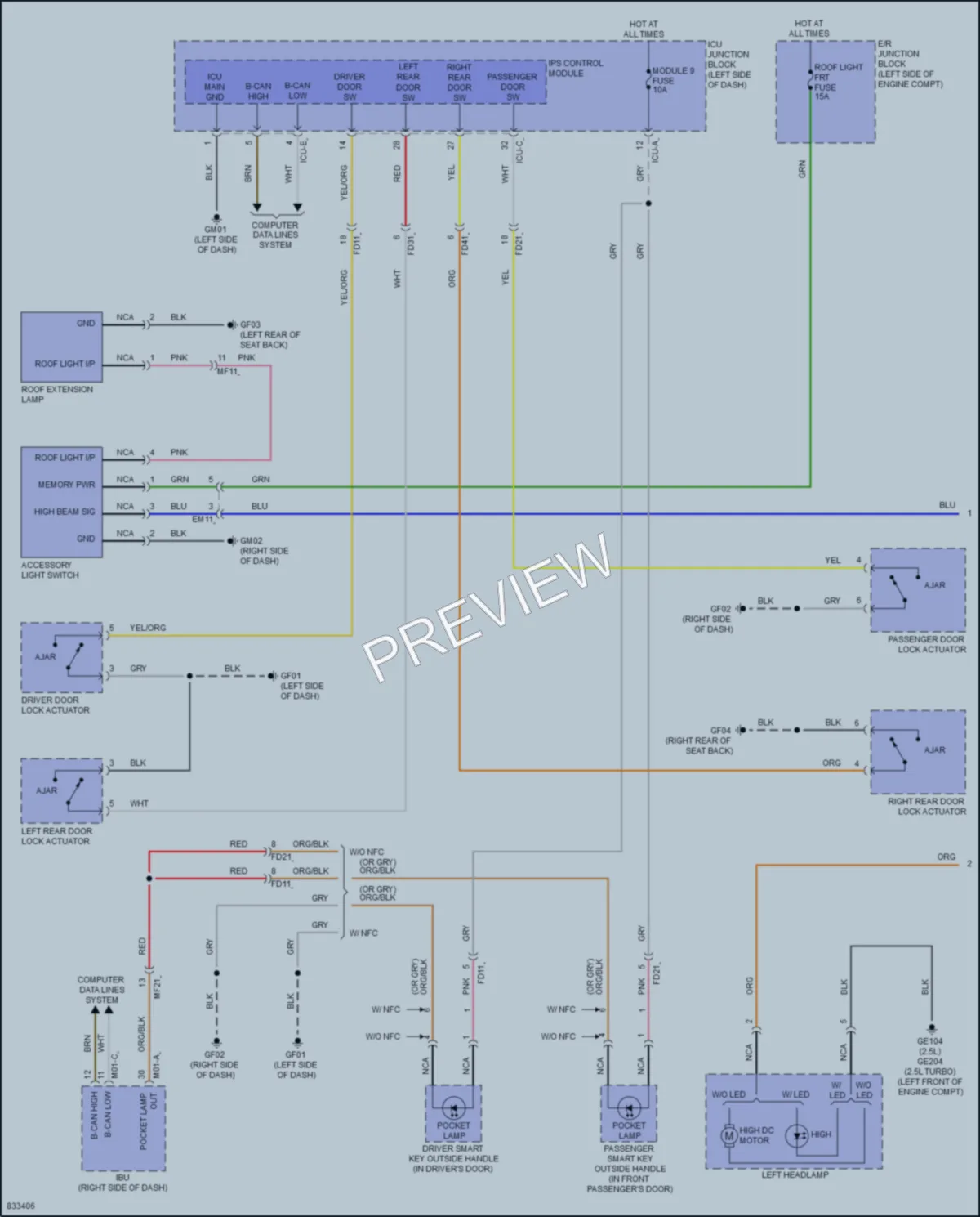 2023 Hyundai SantaCruz Interior Lights wiring diagram preview