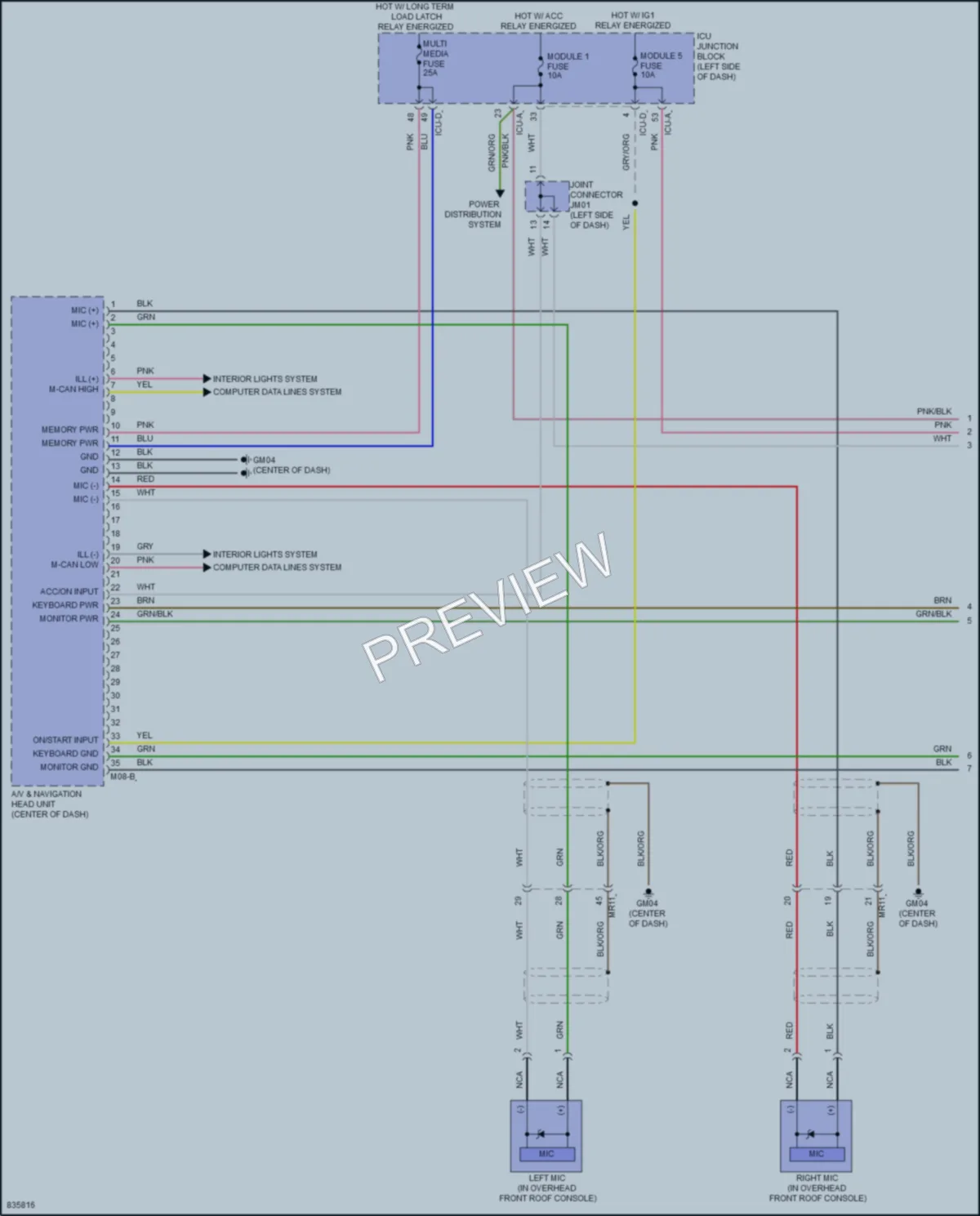 2023 Hyundai SantaCruz Radio wiring diagram preview