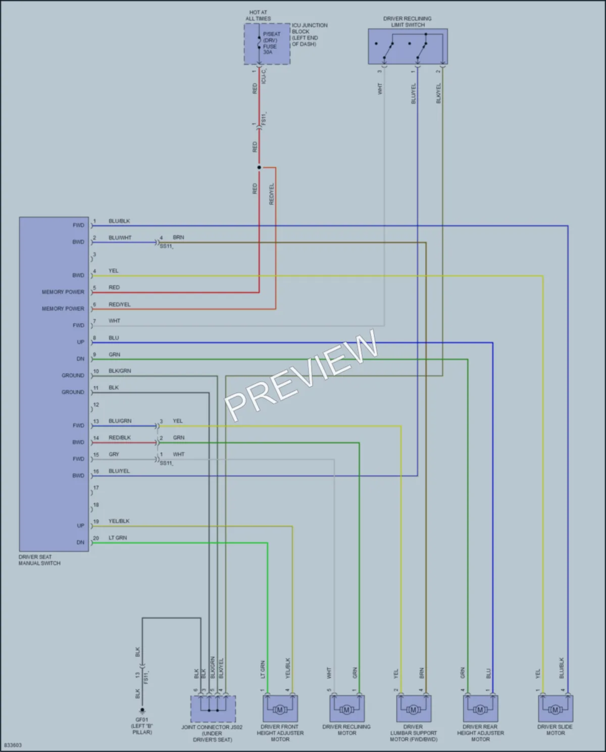 2023 Hyundai SantaFe Power Seats wiring diagram preview