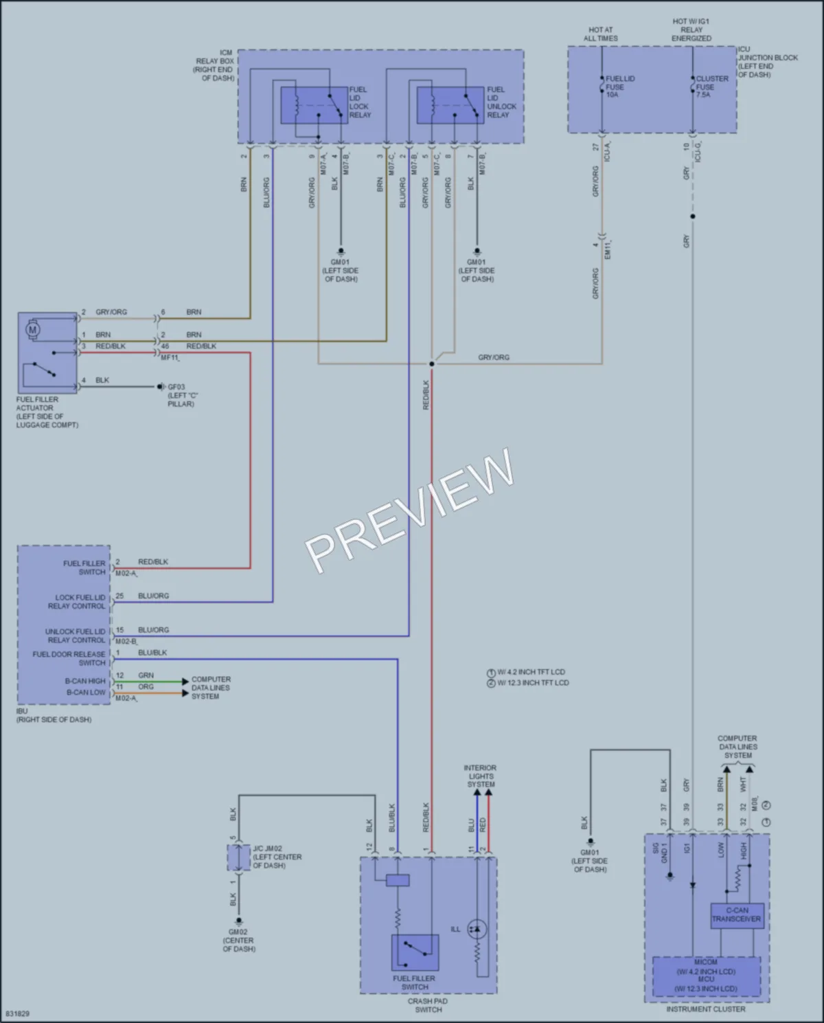 2023 Hyundai SantaFeHybrid Trunk Tailgate Fuel Door wiring diagram preview