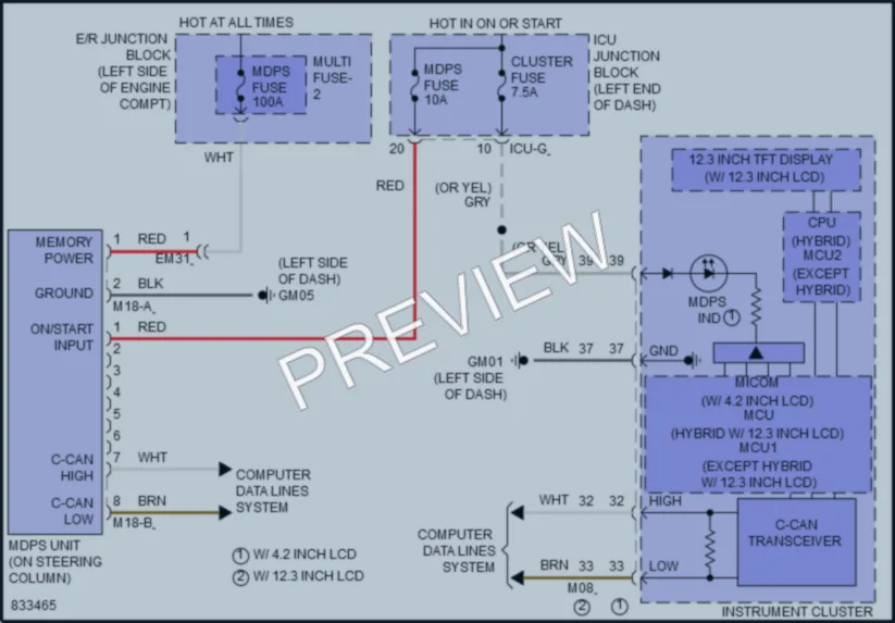 2023 Hyundai SantaFePlugIn Electronic Power Steering wiring diagram preview