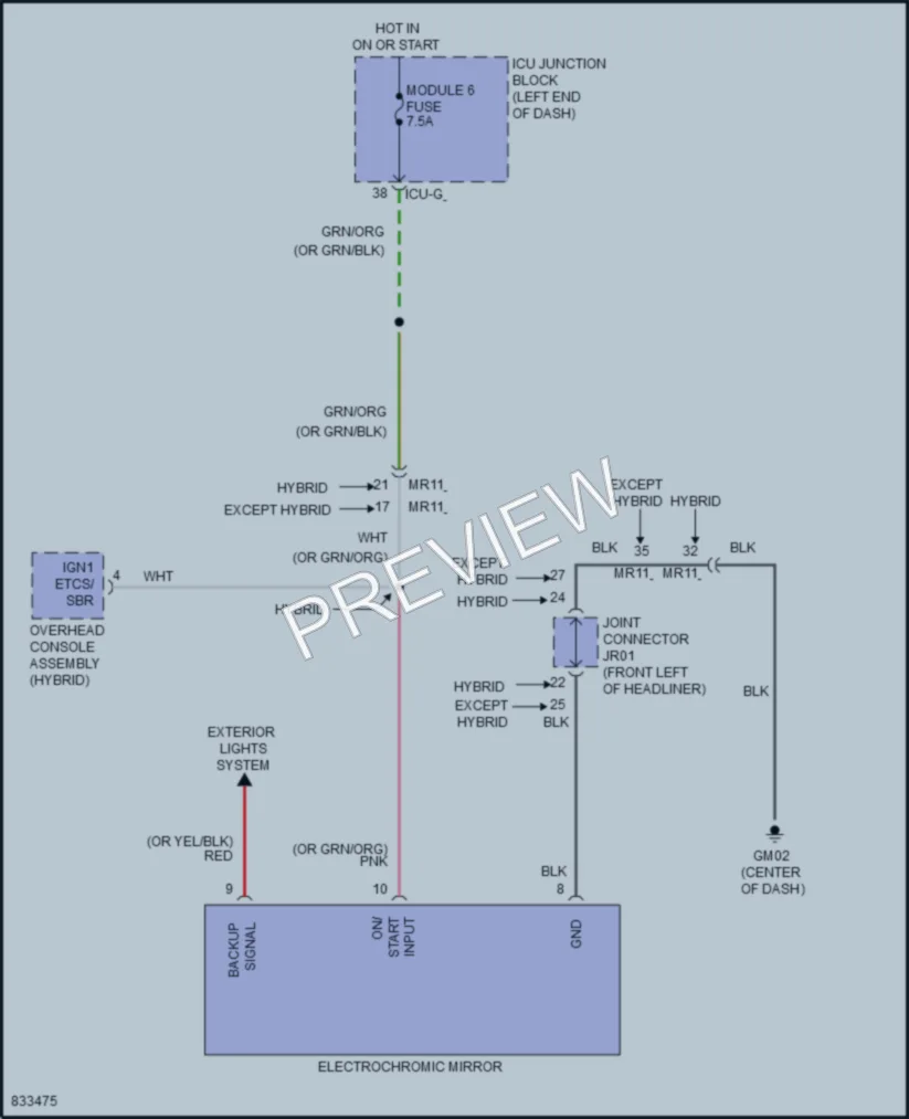 2023 Hyundai SantaFePlugIn Power Mirrors wiring diagram preview