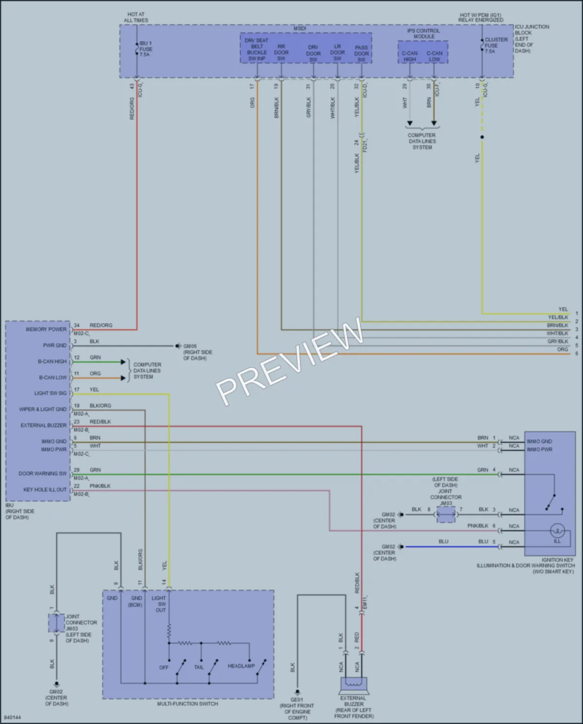 2023 Hyundai SantaFePlugIn Warning Systems wiring diagram preview