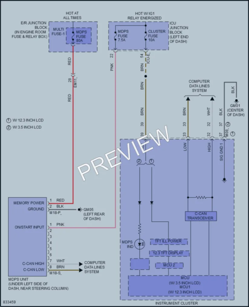 2023 Hyundai Sonata Electronic Power Steering wiring diagram preview