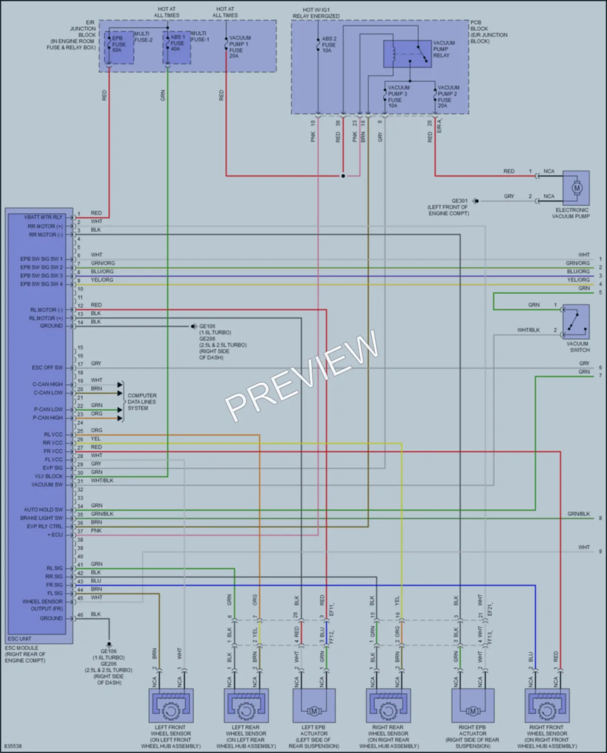 2023 Hyundai SonataHybrid Anti Lock Brakes wiring diagram preview