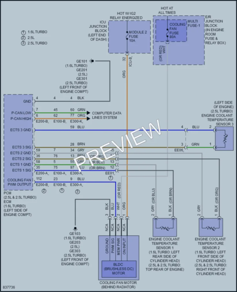 2023 Hyundai SonataHybrid Cooling Fan wiring diagram preview