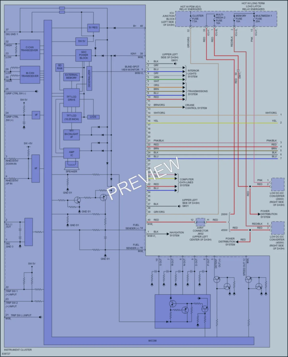 2023 Hyundai TucsonHybrid Instrument Cluster wiring diagram preview
