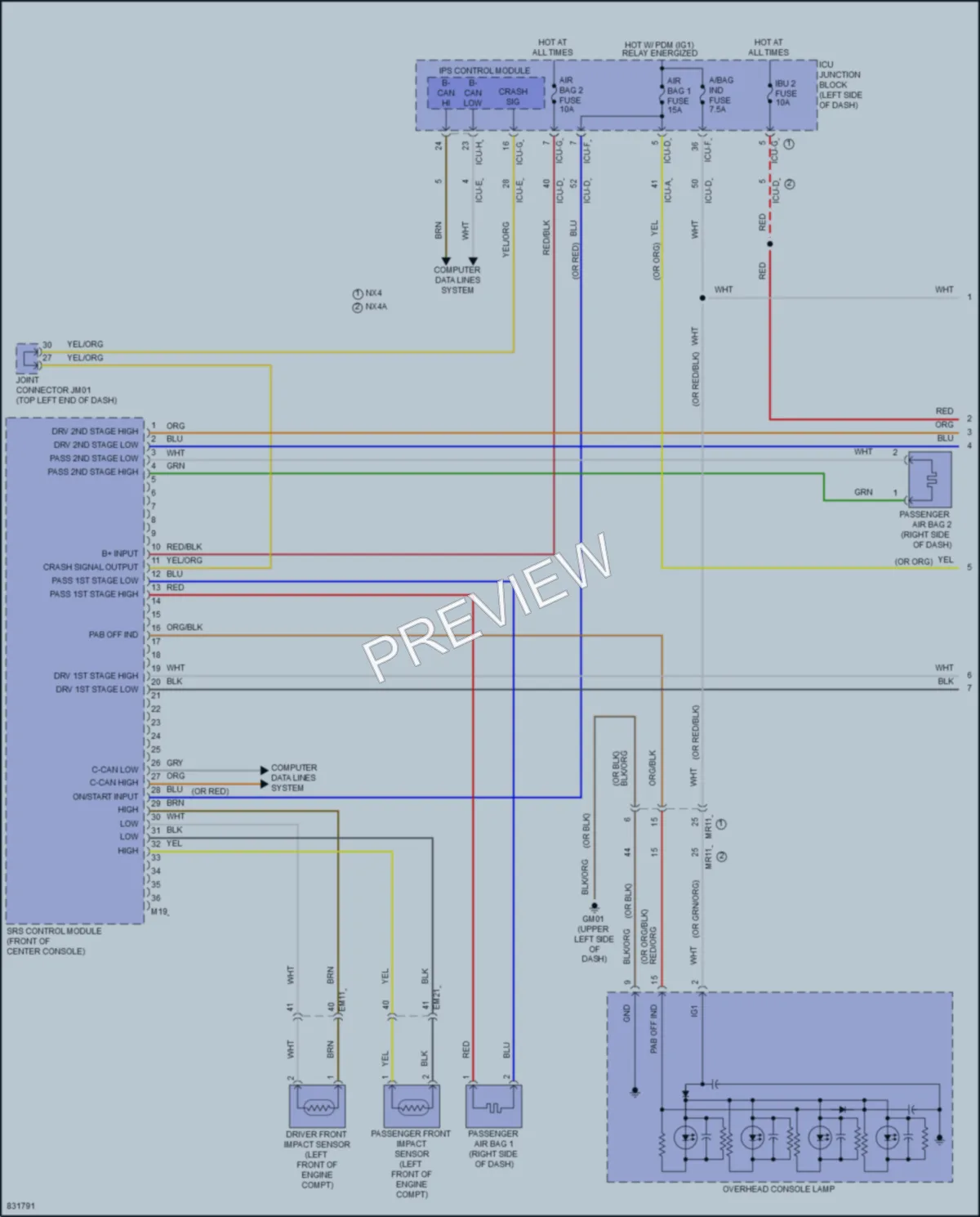 2023 Hyundai TucsonHybrid Supplemental Restraints wiring diagram preview