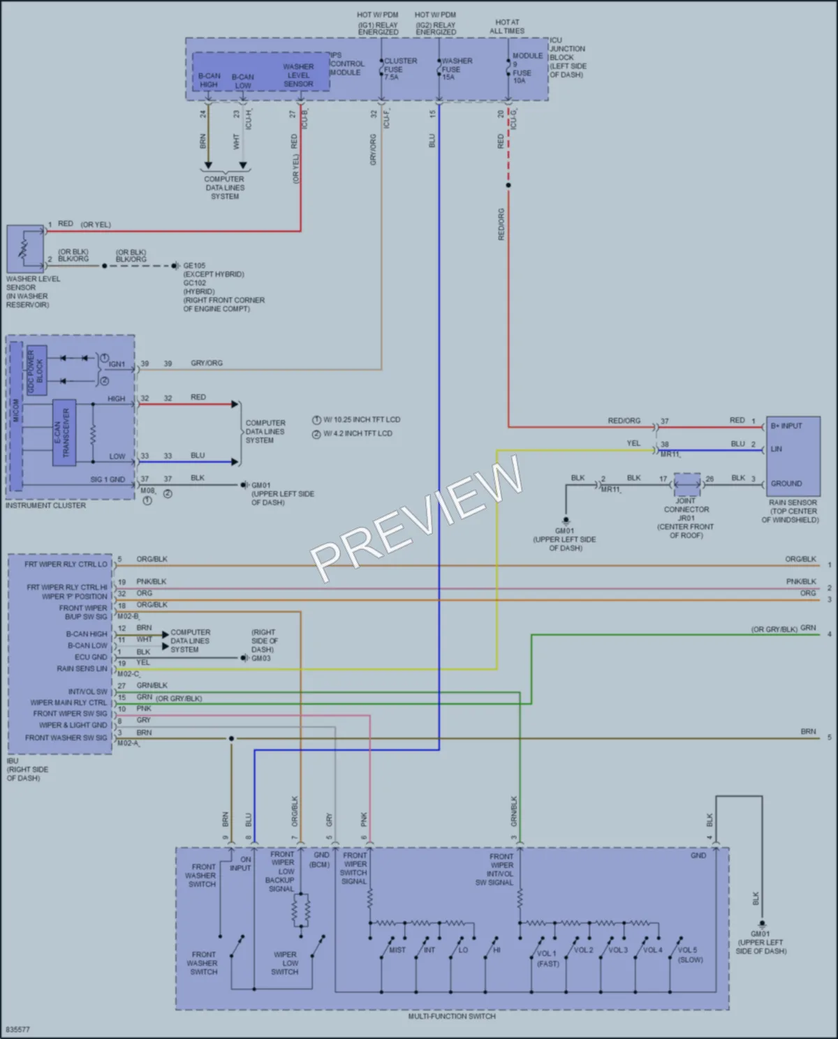 2023 Hyundai TucsonHybrid Wiper Washer wiring diagram preview