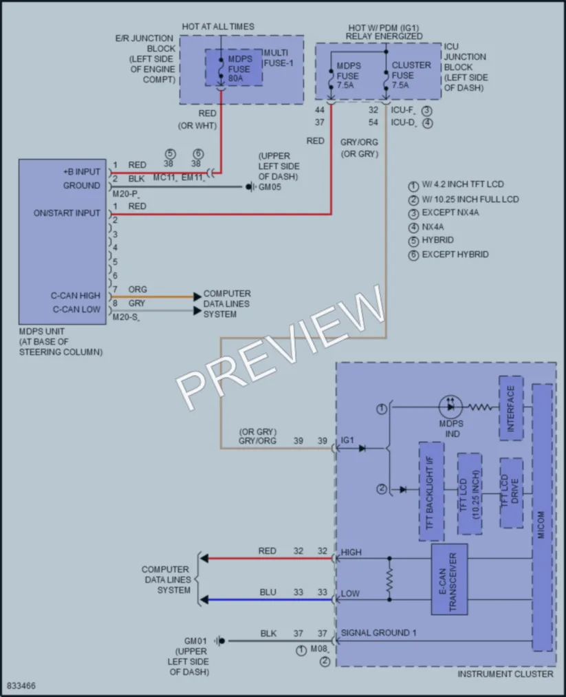 2023 Hyundai TucsonPlugIn Electronic Power Steering wiring diagram preview