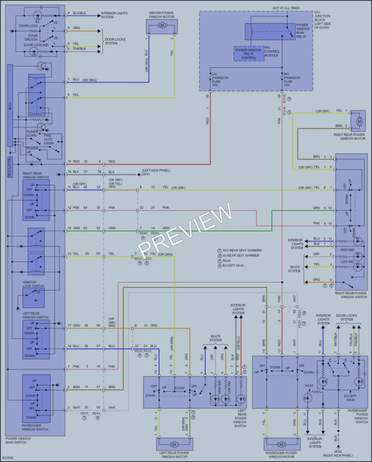2023 Hyundai TucsonPlugIn Power Windows wiring diagram preview