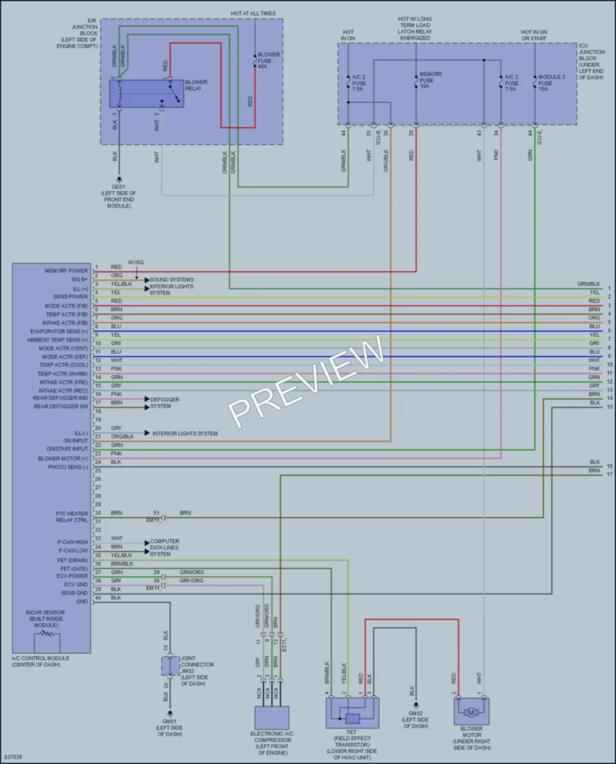 2023 Hyundai Venue Air Conditioning wiring diagram preview