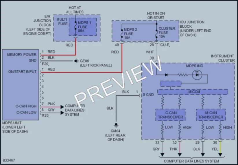 2023 Hyundai Venue Electronic Power Steering wiring diagram preview
