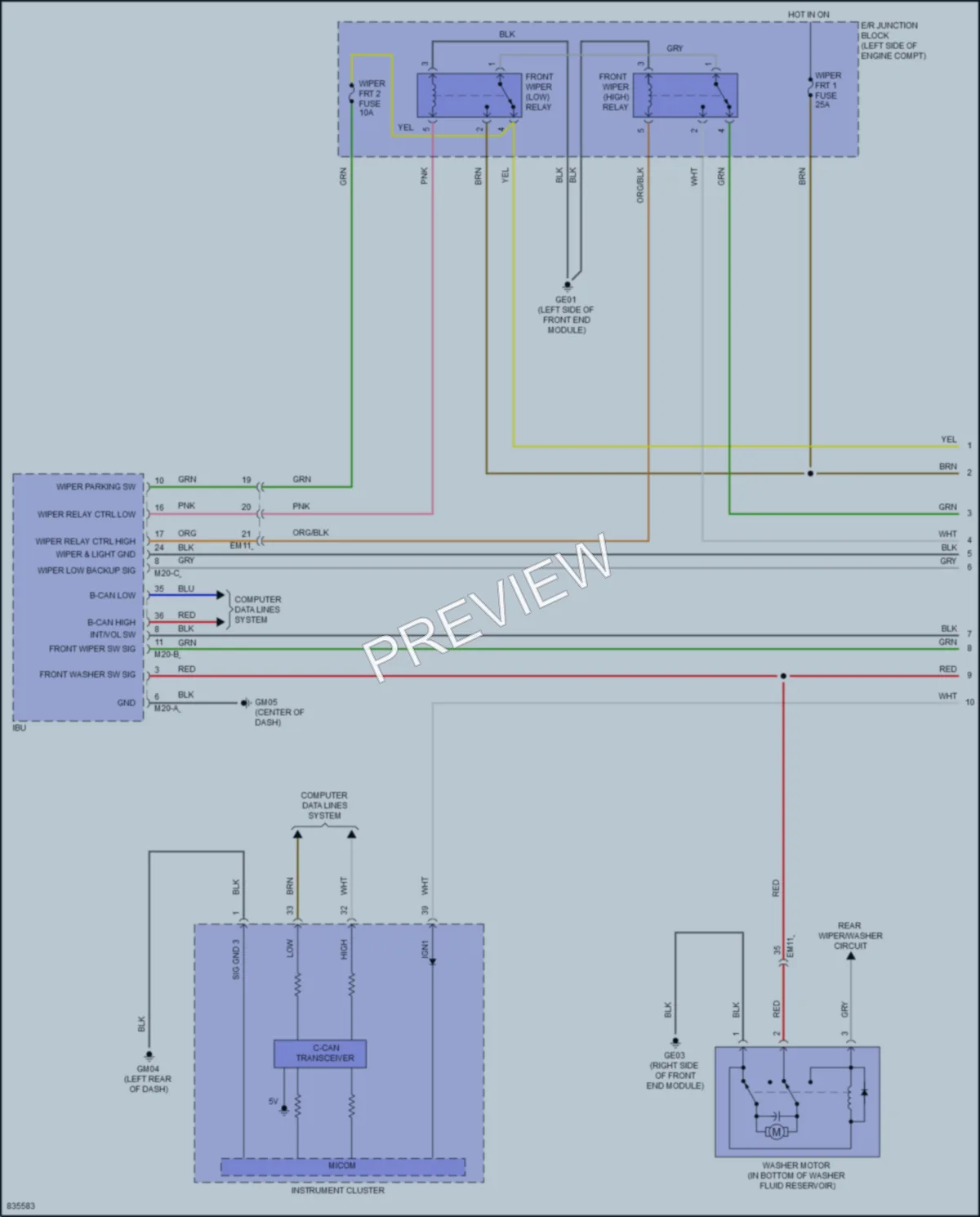 2023 Hyundai Venue Wiper Washer wiring diagram preview