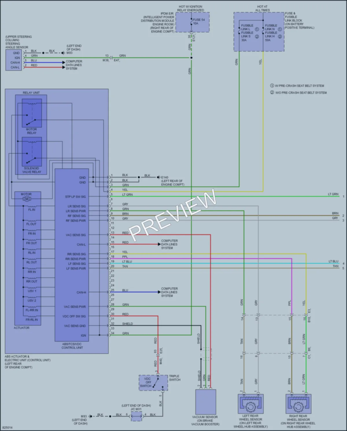 2023 Infiniti Q50 Anti Lock Brakes wiring diagram preview