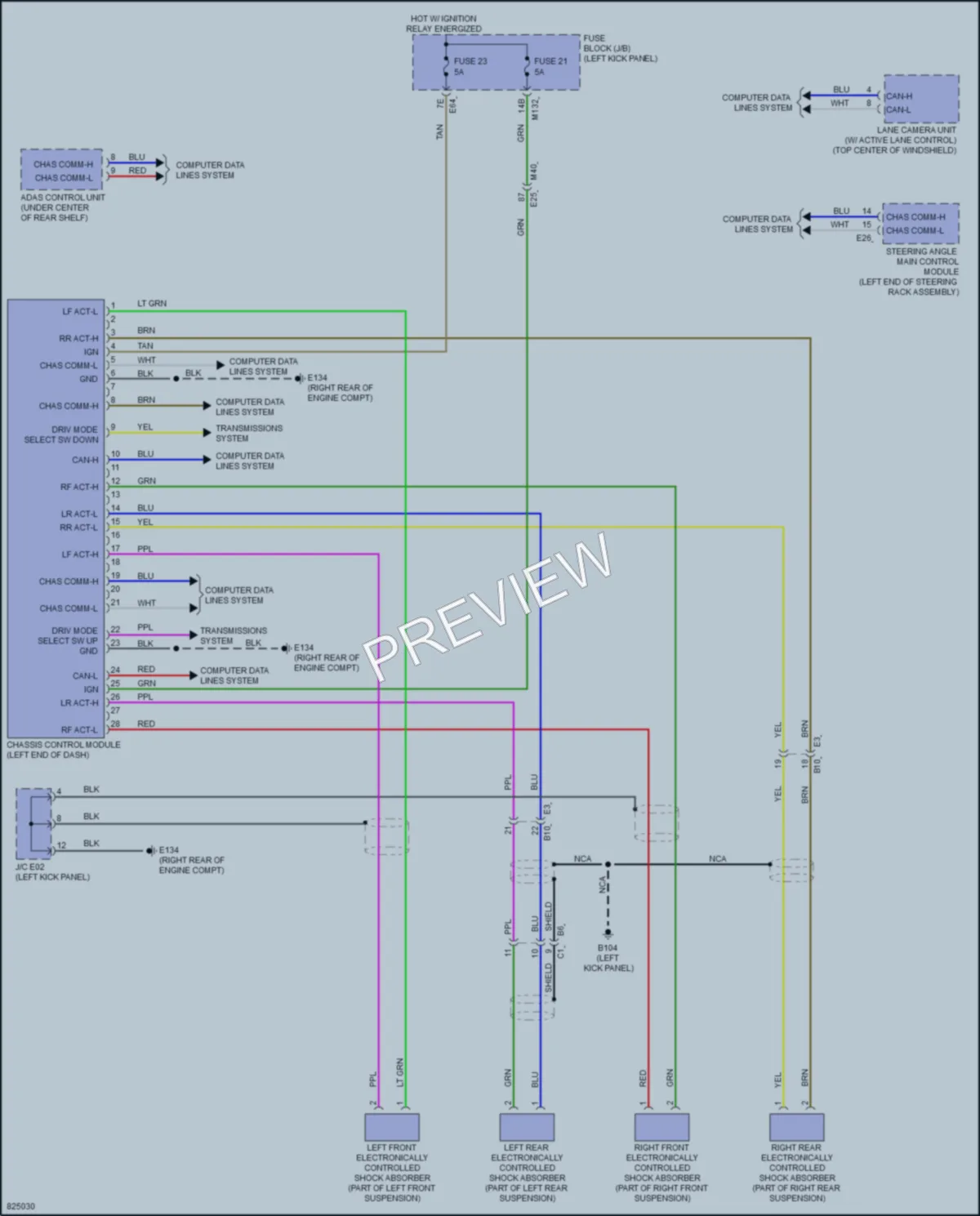 2023 Infiniti Q50 Electronic Suspension wiring diagram preview